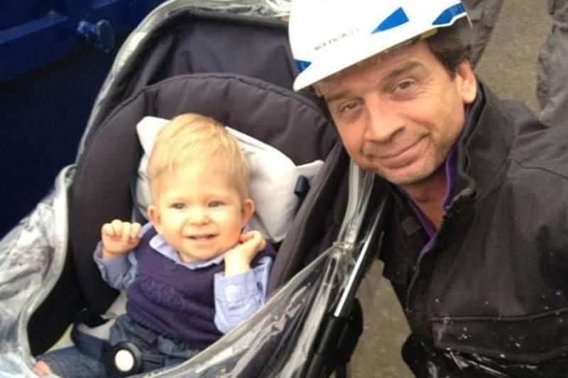 baby noah with a construction worker