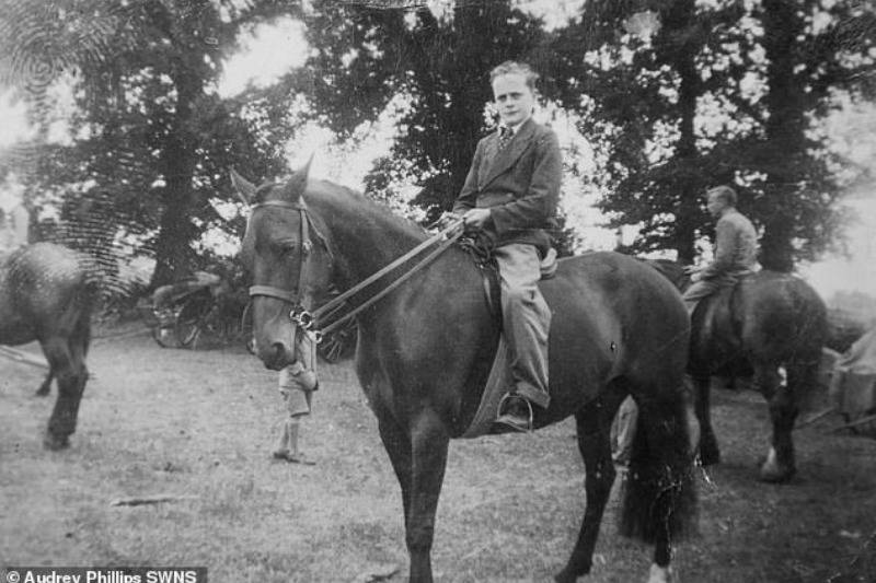 Glyndwr aged 13 riding on a horse