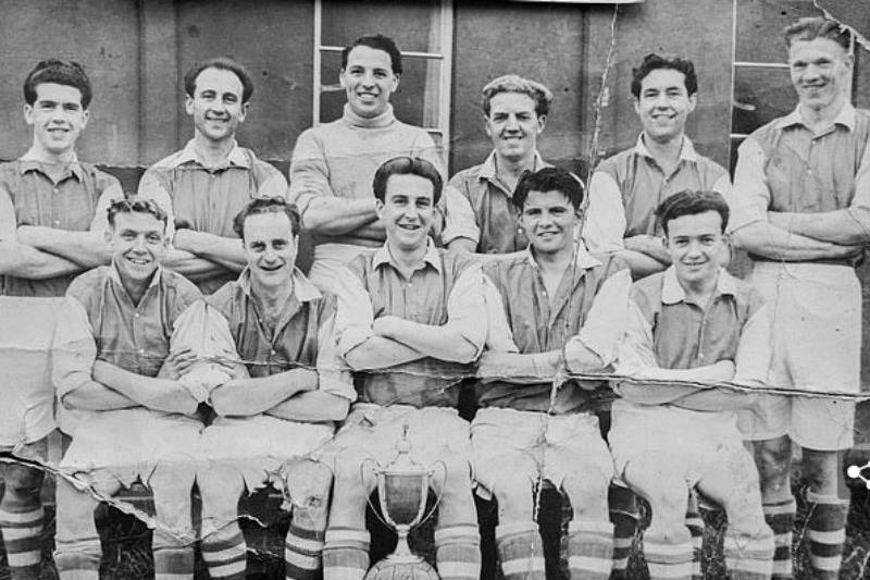 VINTAGE photo of soccer team with philipps (second from the left on bottom row)