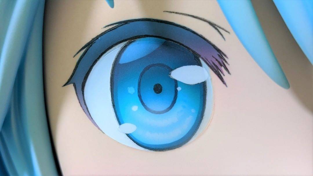 close up of anime character's blue eye