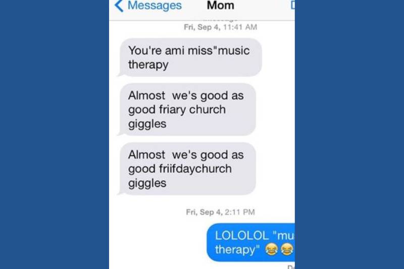 conversation with mom about music therapy in text