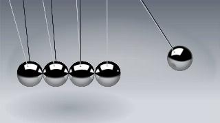 One ball on a Pendulum pulled to the side. 