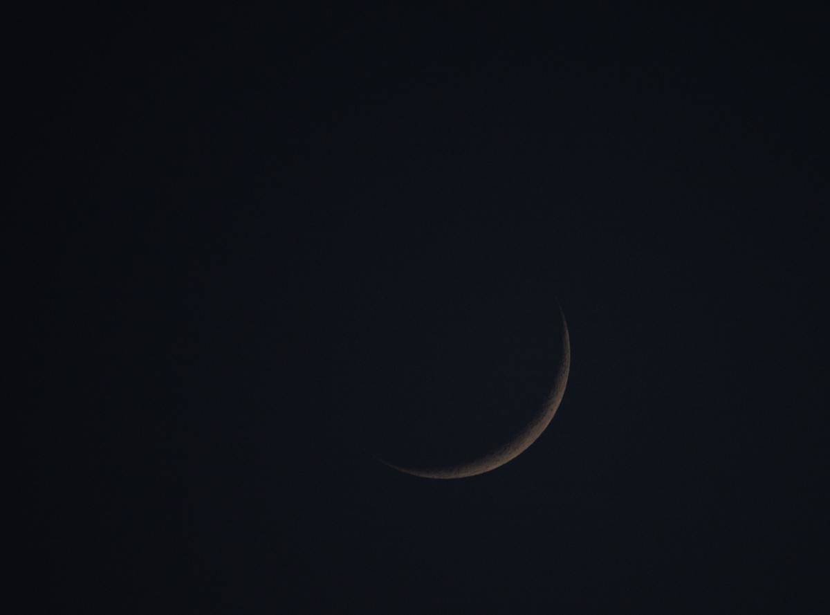 new moon in night sky