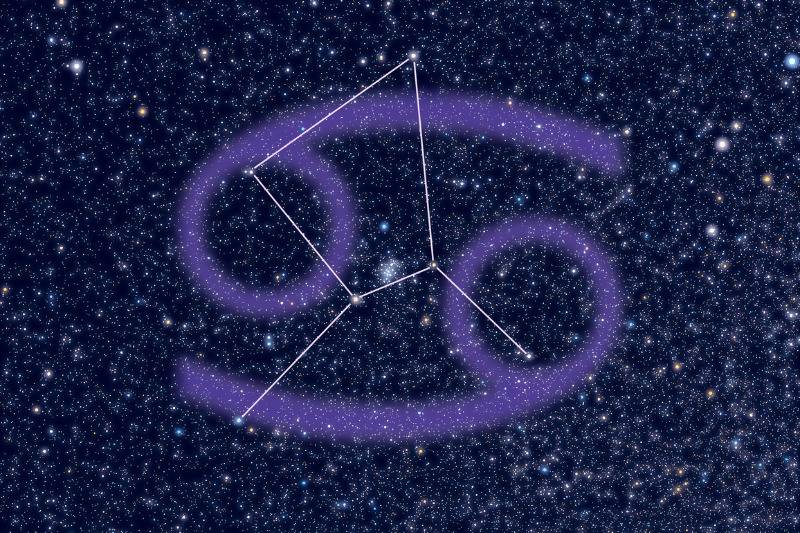 graphic of cancer sign over constellation