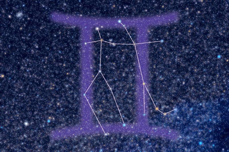 Gemini graphic over constelation