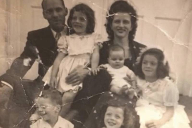 Marguerite Koller and husband William with some of their 11 children