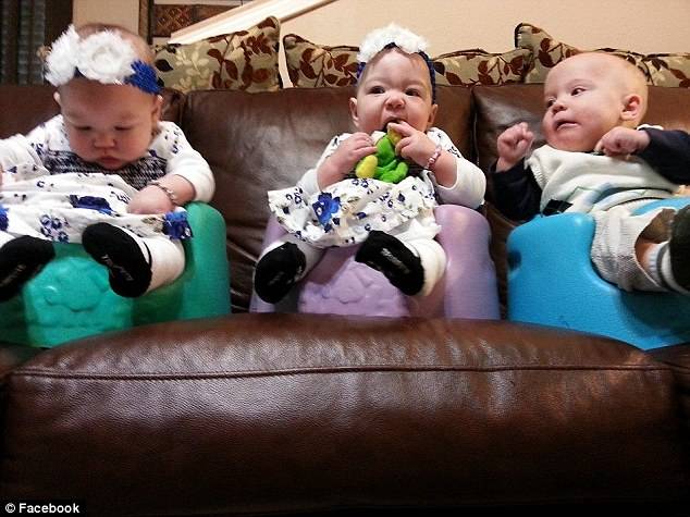 triplets on the couch