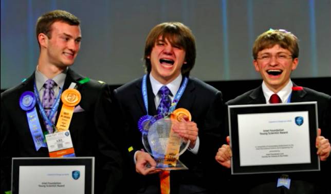 Jack wins award surrounded by two other young winners