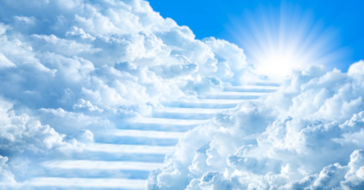 Staircase to heaven made of clouds