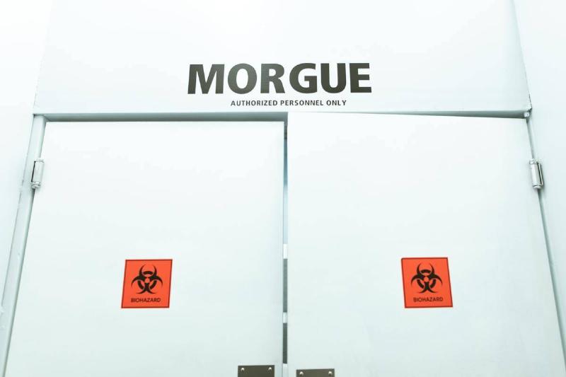 low-angle-shot-of-morgue-entrance