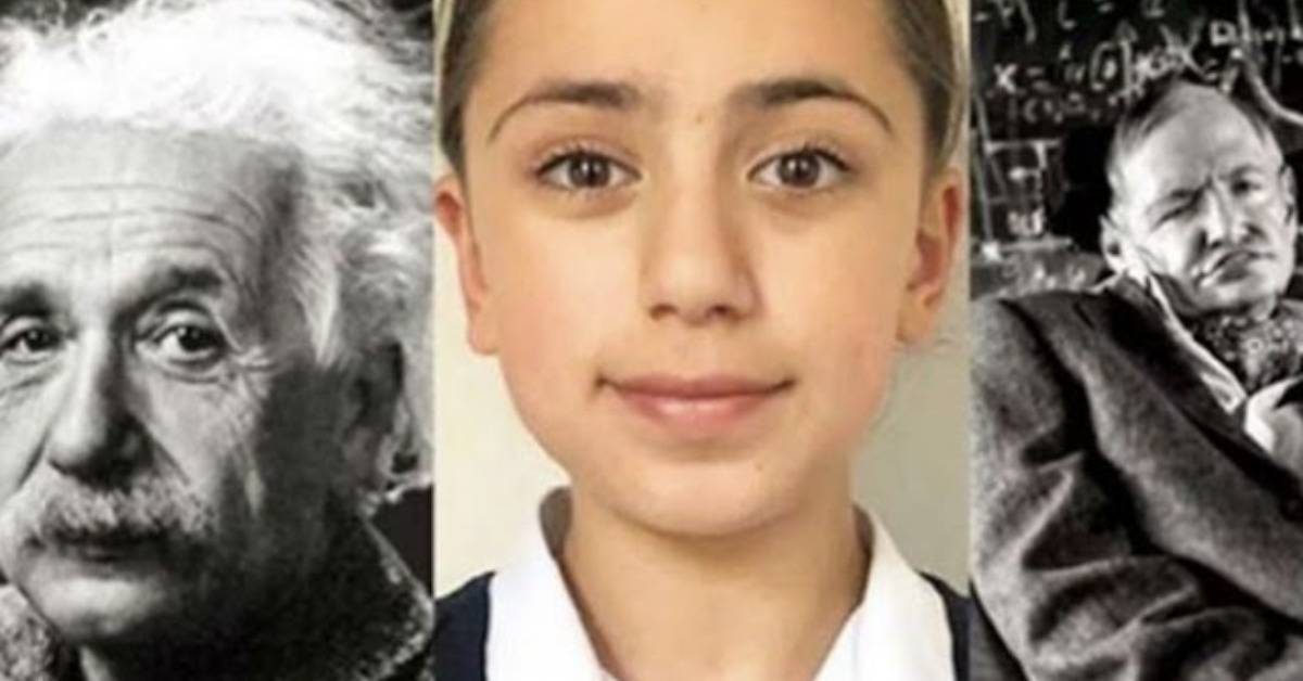 split image of the girl with einestein and hawking