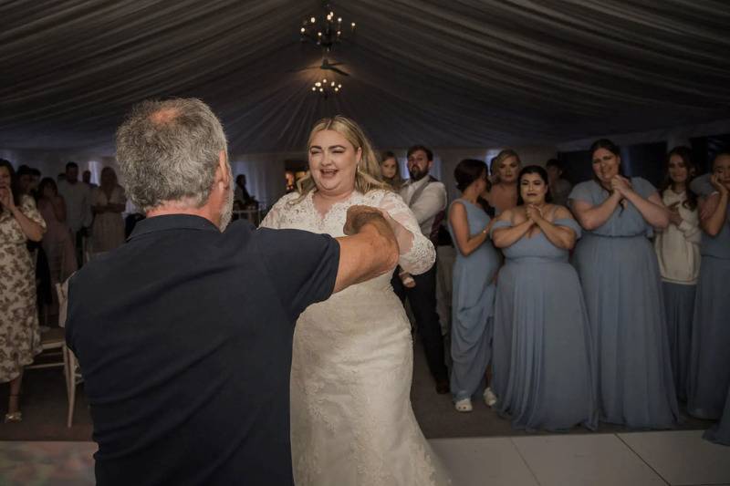 Stead danced with her dad, brothers and the groomsmen to 