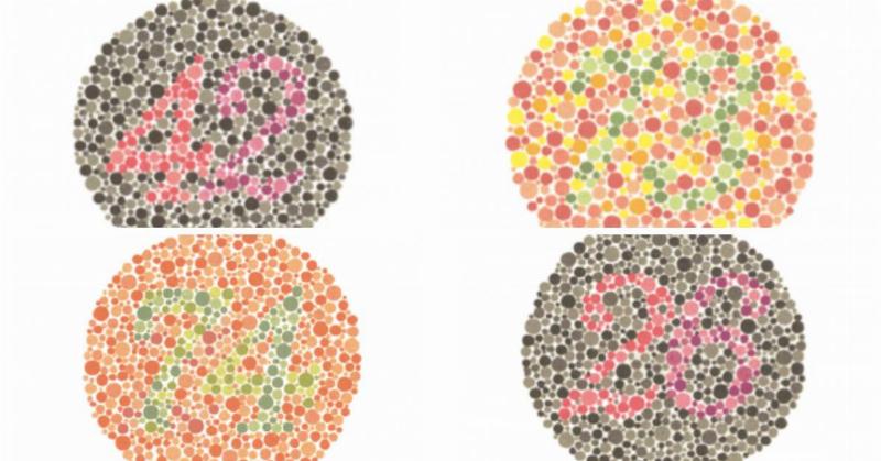 color blindness test with numbers and colors