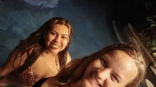 Amalia and Faith in lagoon