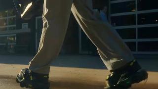 man walking in moonwalkers