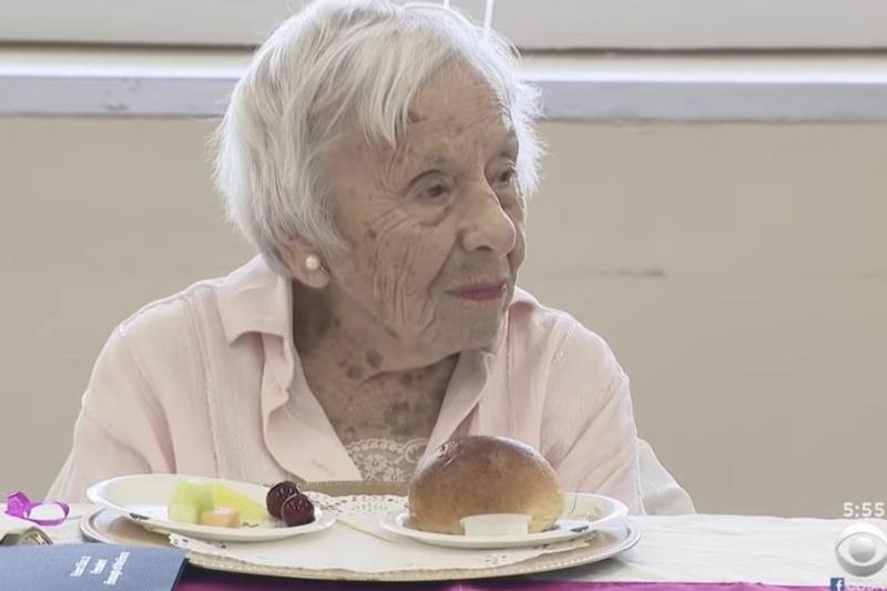 Louise at her 107th birthday party.