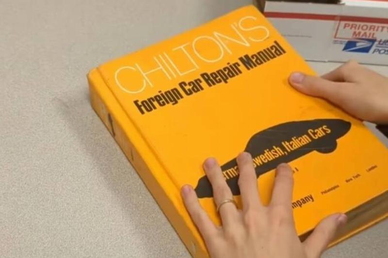 A screenshot from the library's video of the book, showing the cover.