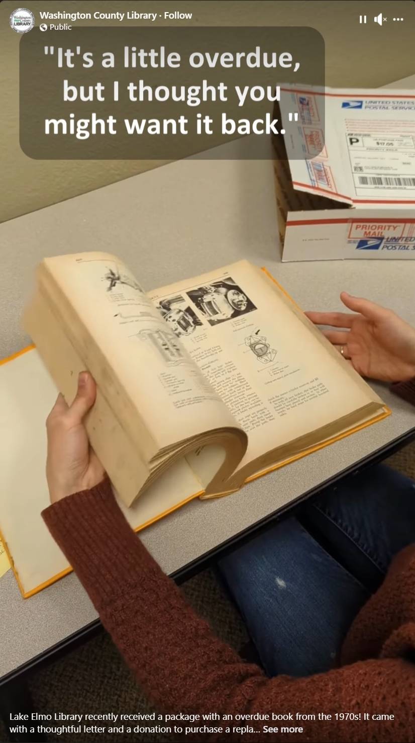 A screenshot from the library's video of the book, flipping through the pages.