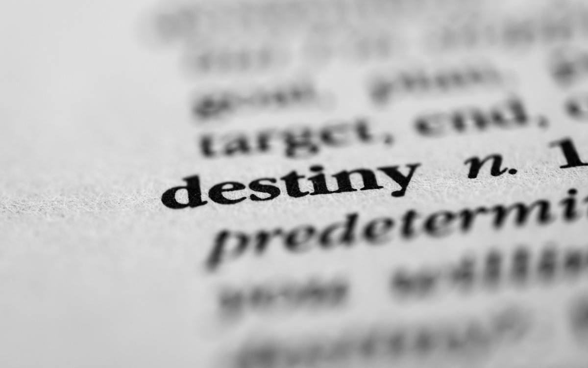 The word 'destiny' in a dictionary being focused on