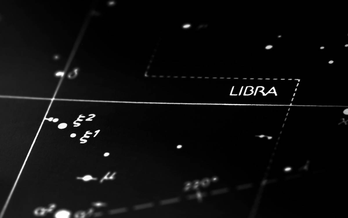 A clip of a star chart that showcases the libra constellation.