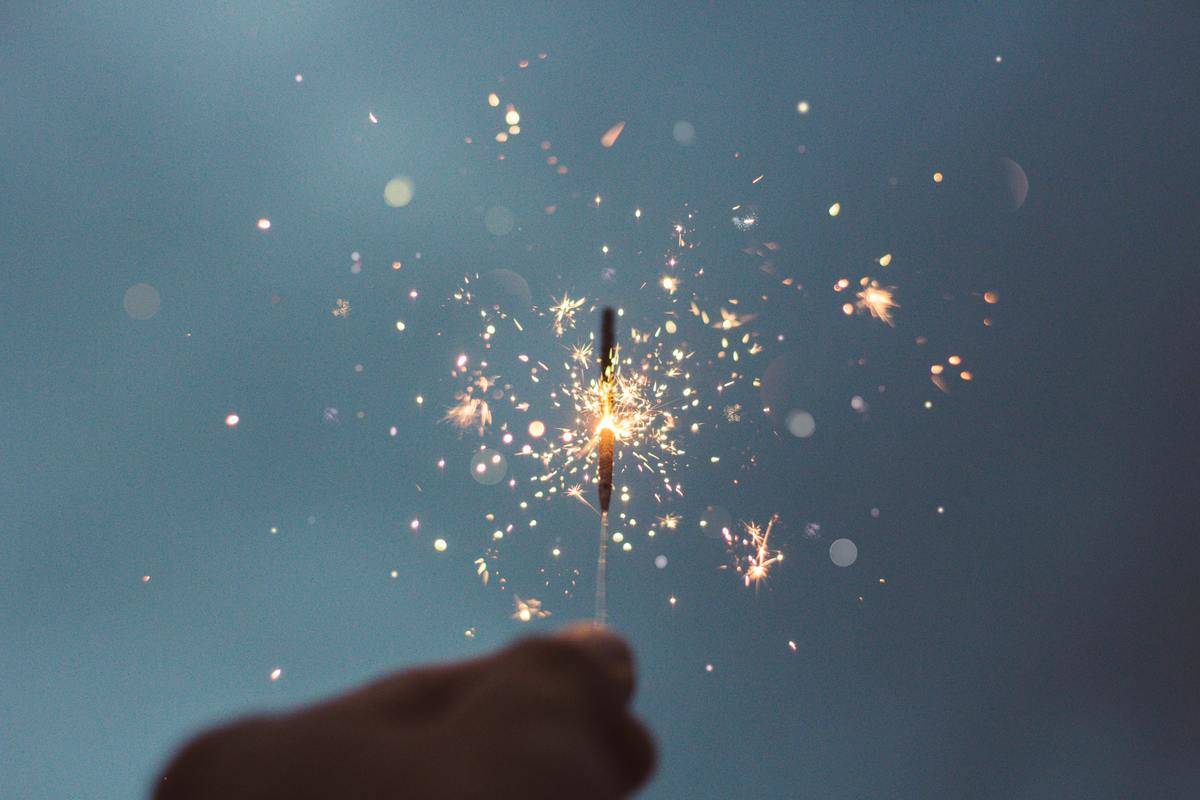 Someone holding a sparkler.