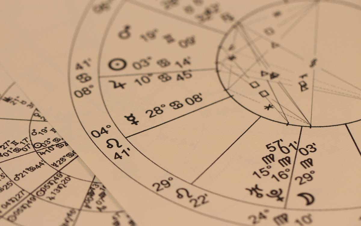 A closeup of someone's astrological birth chart.