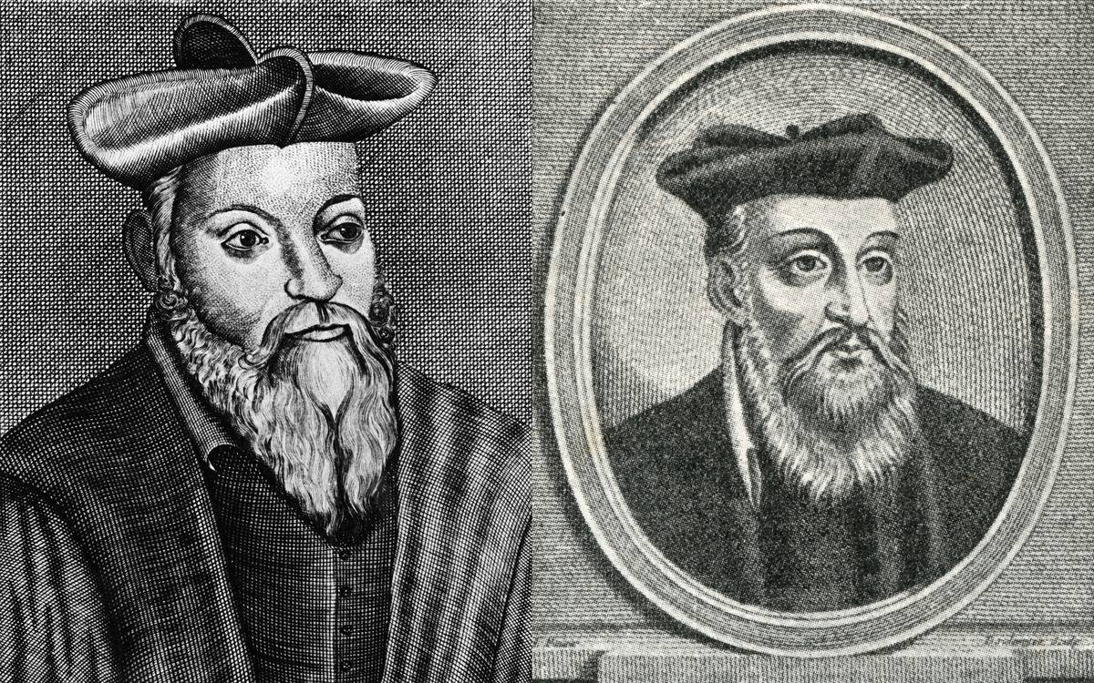 Two illustrations of Nostradamus.