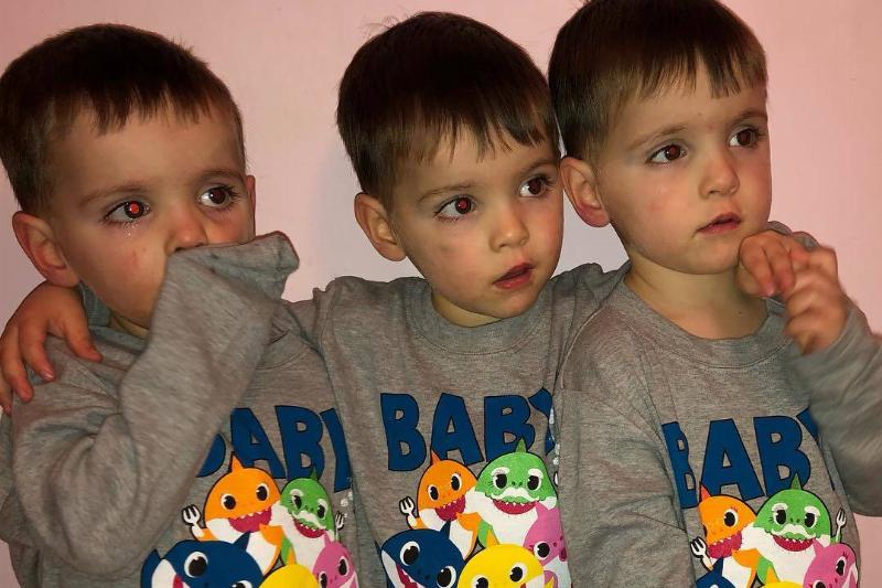 triplets growing up as toddlers