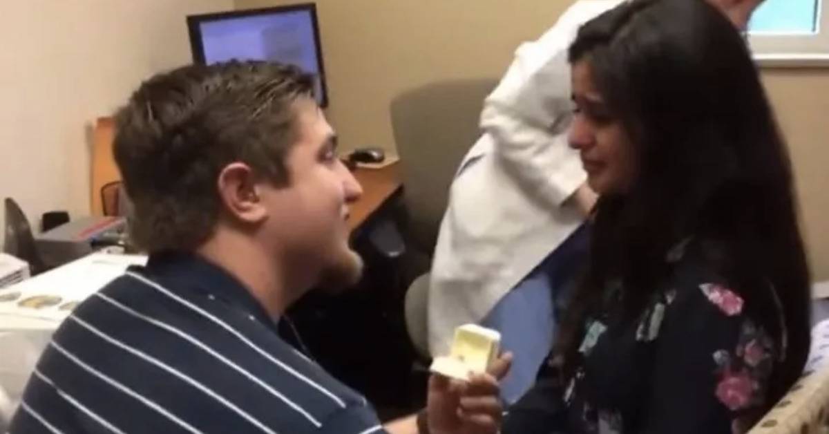 woman crying at boyfriend's proposal