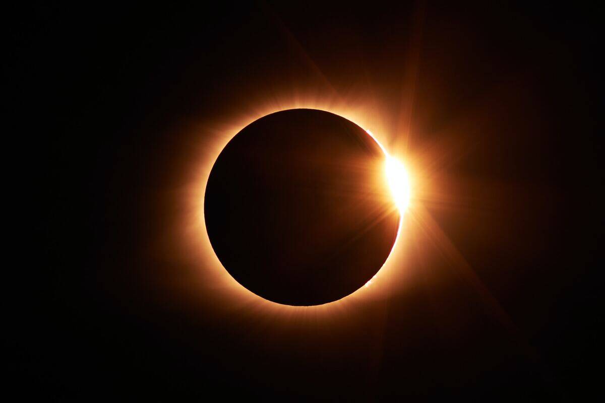 An eclipse in the sky.