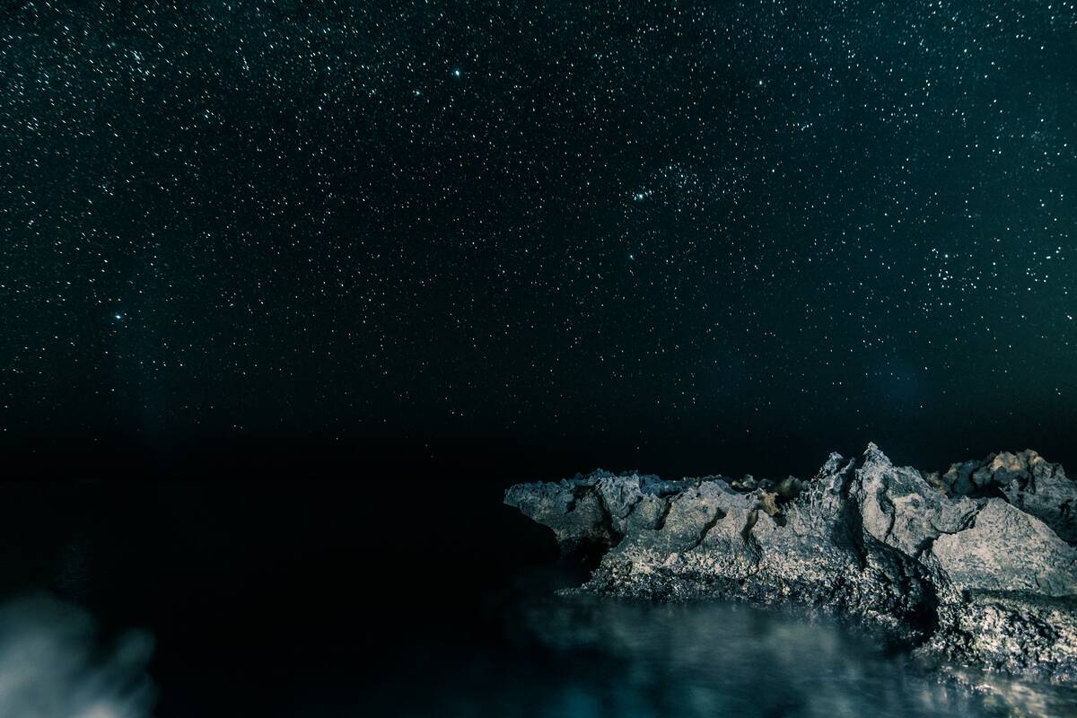 Night Long Exposure of the Stars in the Caribbean.