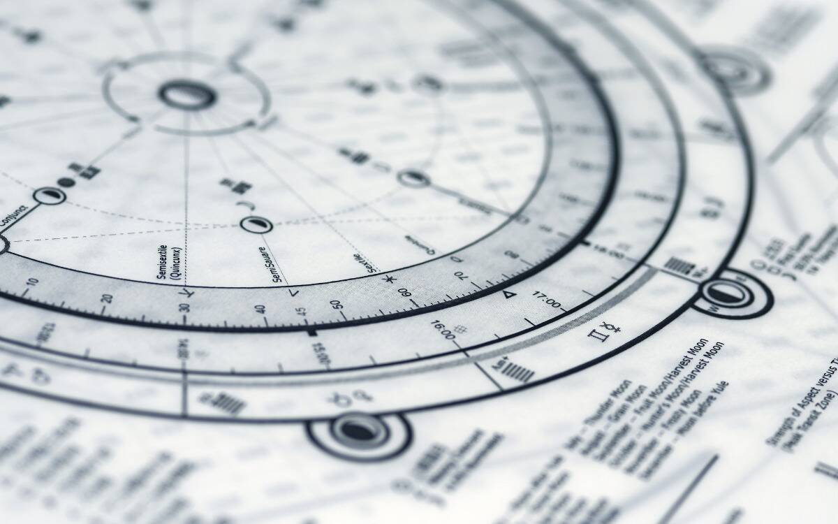 A closeup of someone's astrological chart.