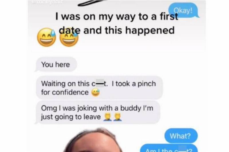 text message between Molly and her date in which he refers to her as a 