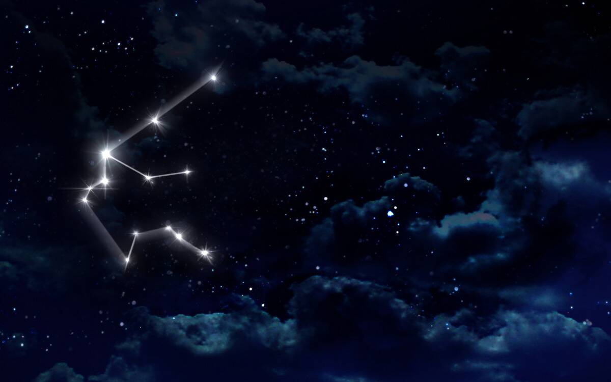 The Aries constellation lit up in the sky.
