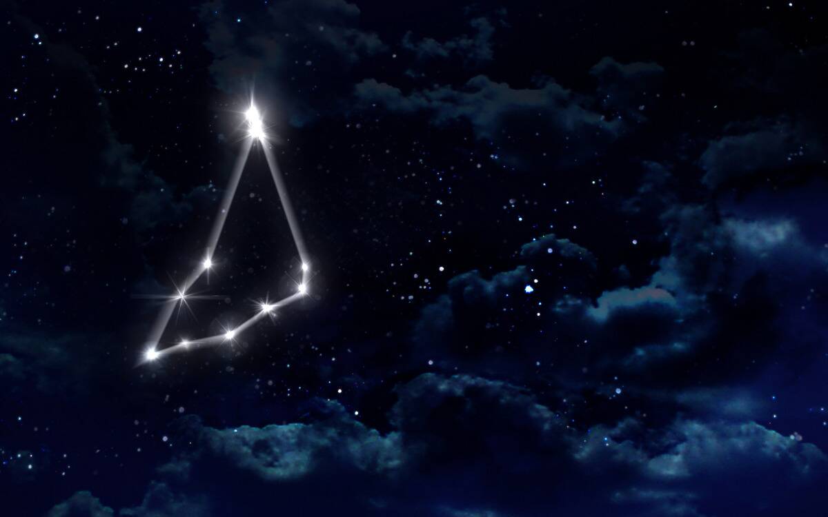 The Capricorn constellation lit up in the sky.