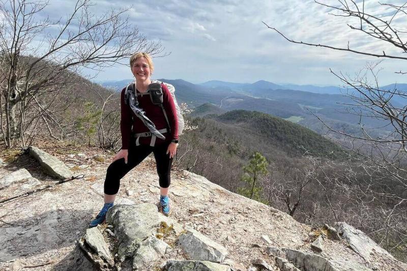 An image of Melody Sasser while hiking.