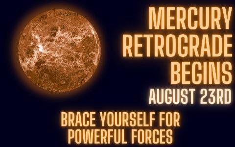 A photo of Mercury against a black background and glowing text that reads, 