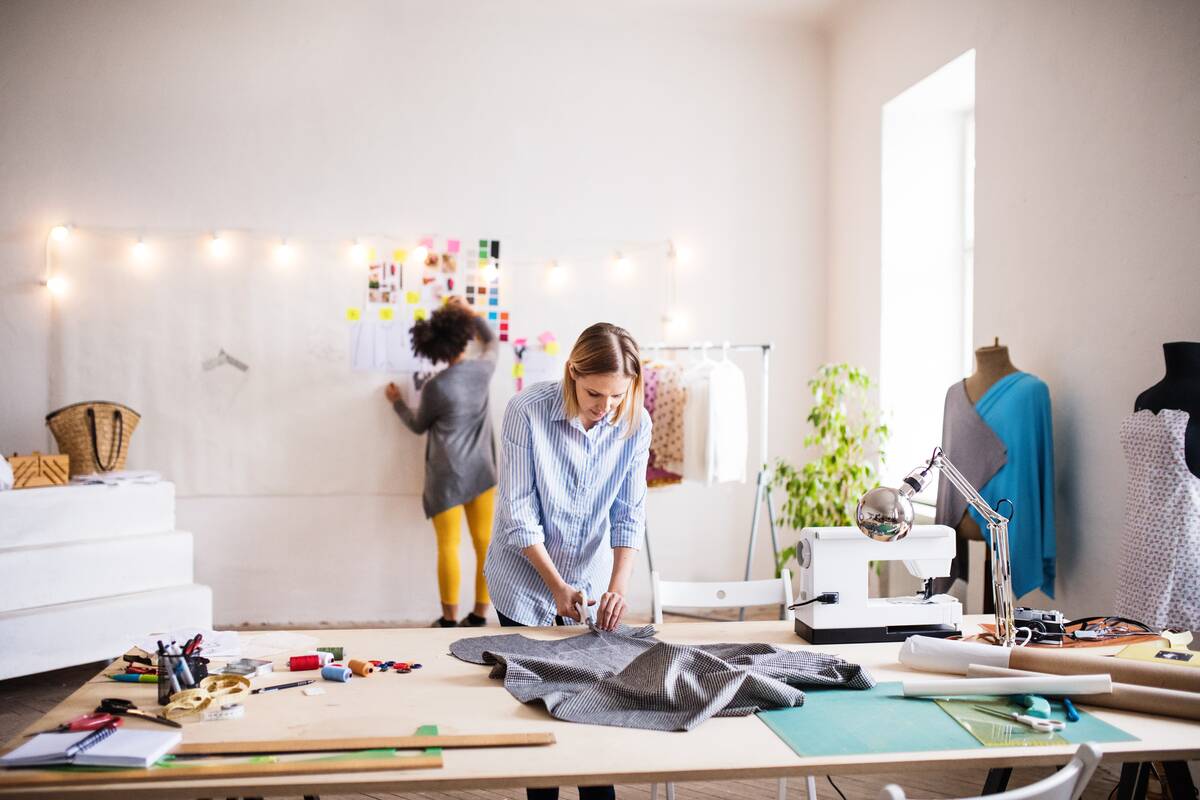 creative young woman in design studio