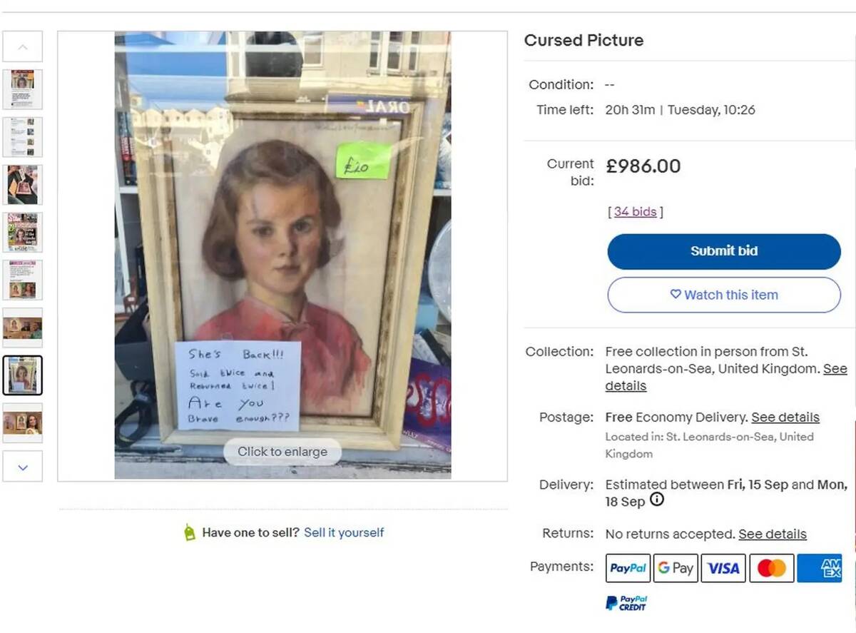 The eBay listing for the painting.