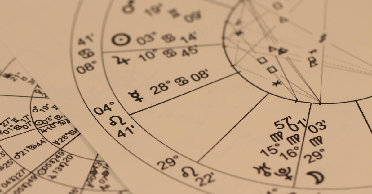 A printed out astrological birth chart.