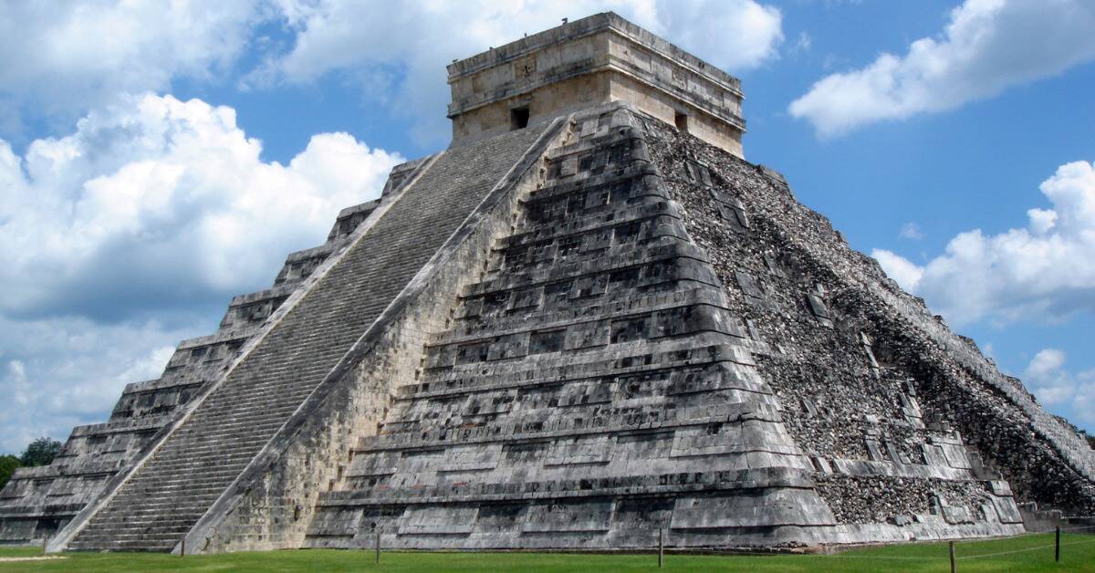 An Aztec pyramid.