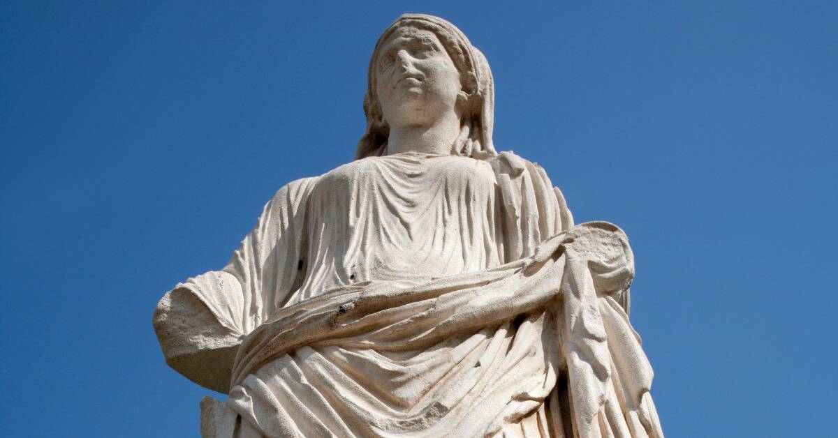 A statue of the goddess Vesta.