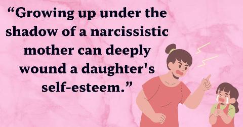 A pink marbled background, a graphic of a mother yelling at her young daughter, and text that reads, 