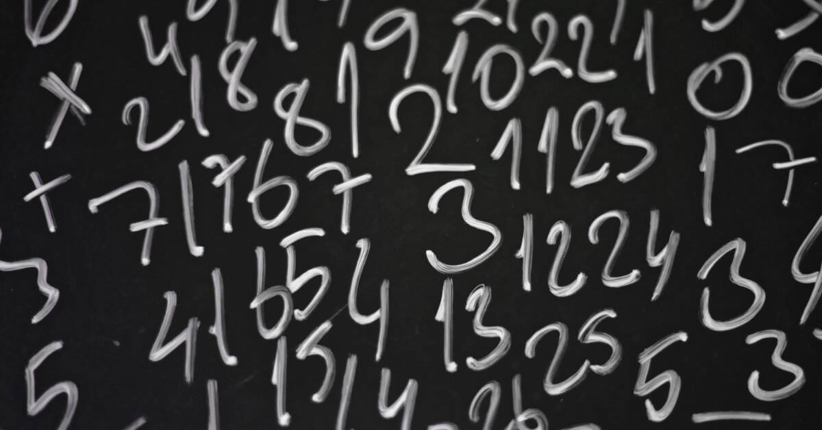 Many numbers written on a blackboard.