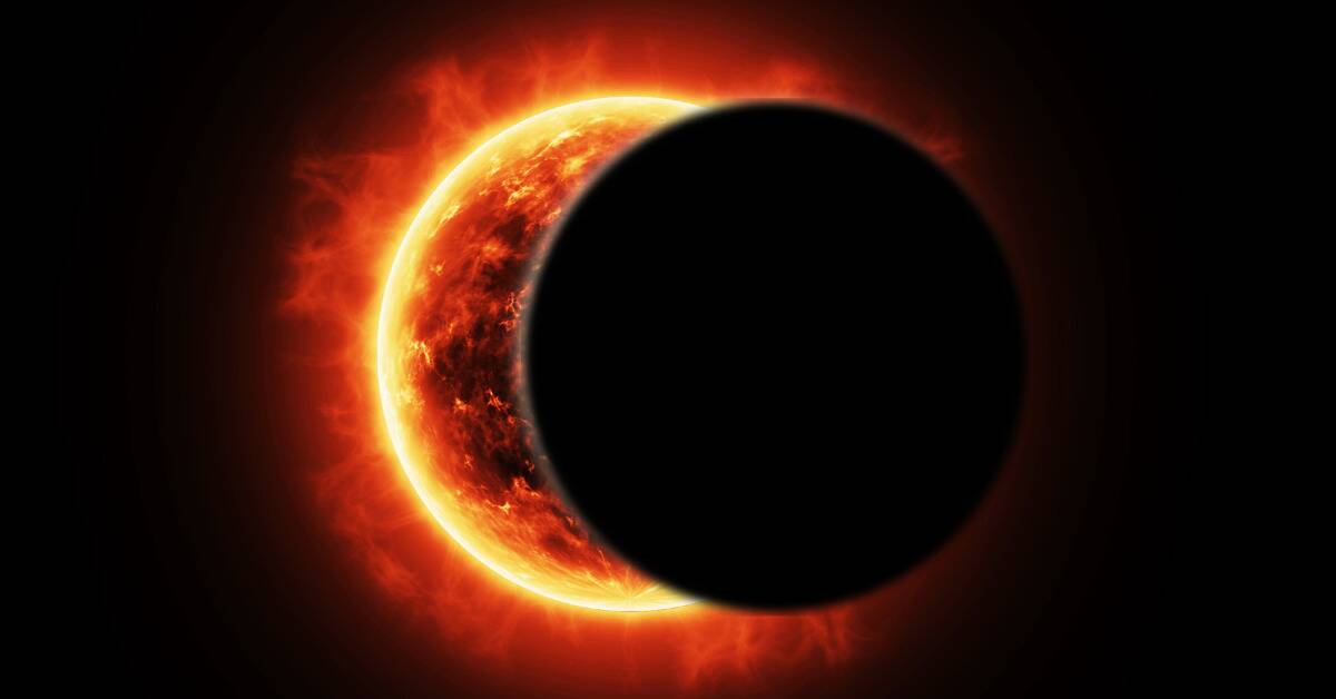 A render of a partial solar eclipse.