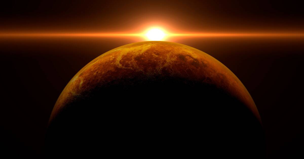 The sun rising over Venus.