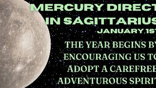 A photo of Mercury against a starry background with pale green text that reads, 