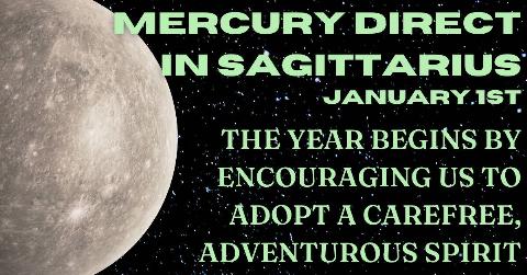A photo of Mercury against a starry background with pale green text that reads, 