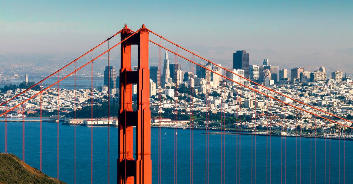 San Francisco seen through the SF bridge.