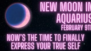 A glowing pink crescent moon with glowing pink text that reads, 